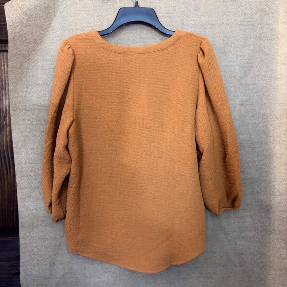 Como Blu Tie-Neck Peasant Blouse - Picture 2 of 14